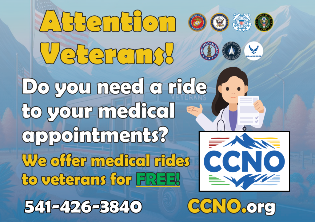 A promotional image for the Veterans Medical Rides program.